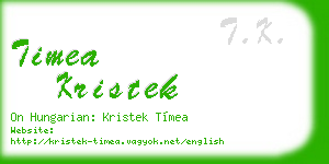 timea kristek business card
